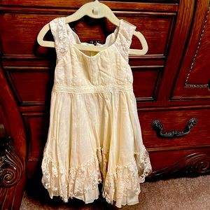 Beautiful off white lace trimmed dress